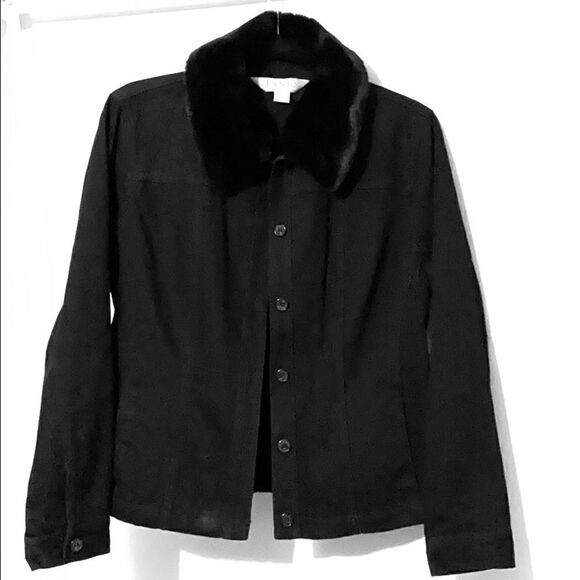Casual Corner Convertible Collar denim Jacket - Picture 1 of 10